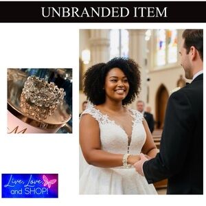 Clear Rhinestone & Sterling Silver Bridal Wedding Bracelet, GUC